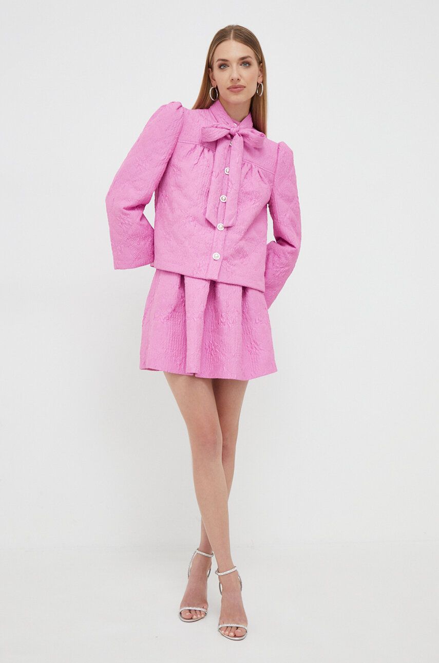 Bunda Custommade dámská, růžová barva, přechodná - růžová - Materiál č. 1: 100 % Polyester Mate
