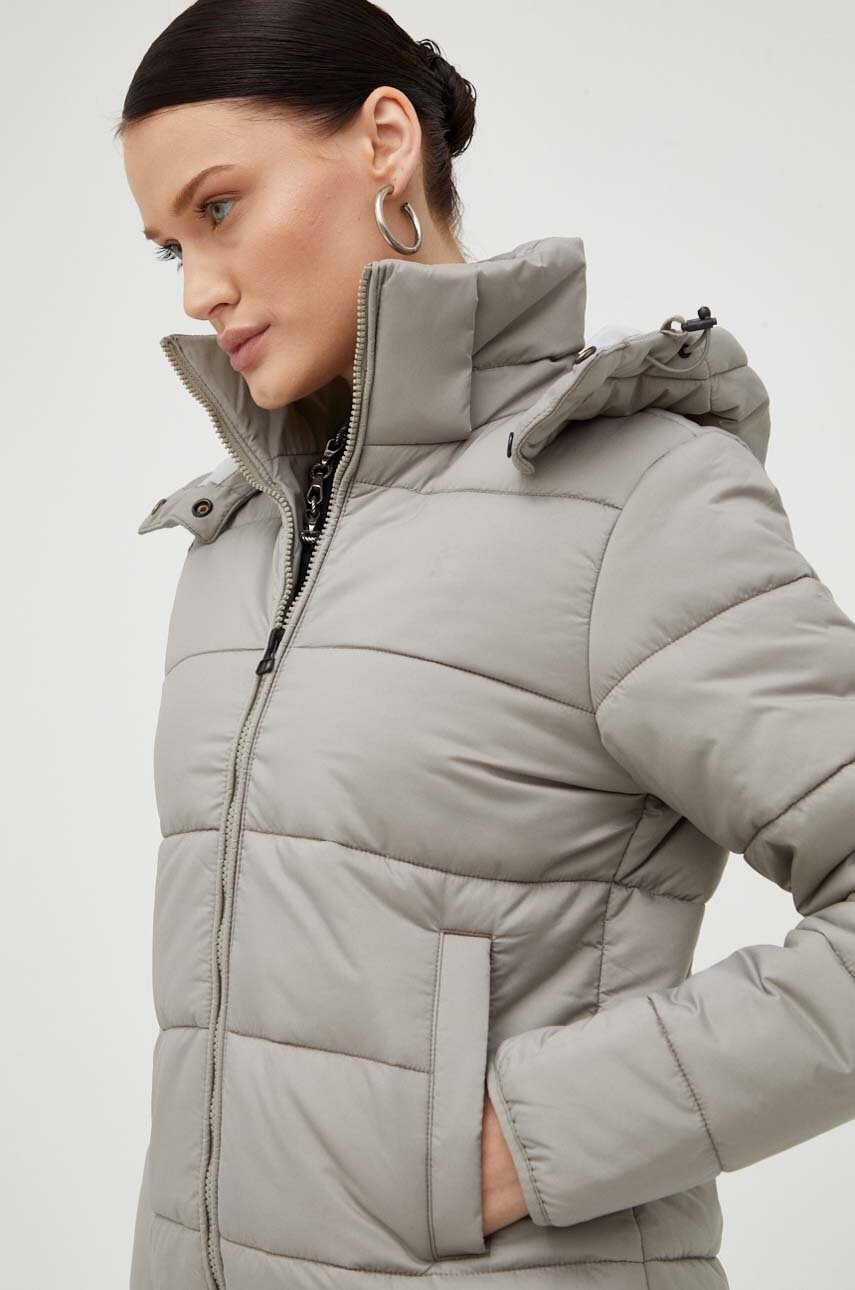 G-Star Raw geaca femei, culoarea gri, de iarna