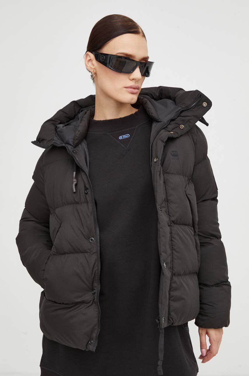G-Star Raw geaca femei, culoarea negru, de iarna - Shoppu.ro