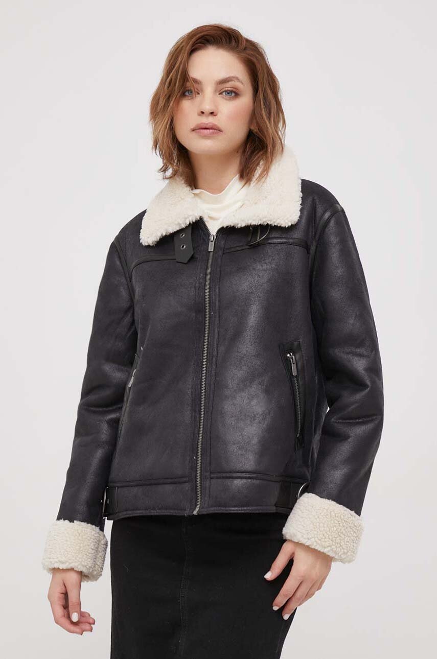 

Куртка Pepe Jeans женская цвет чёрный переходная oversize