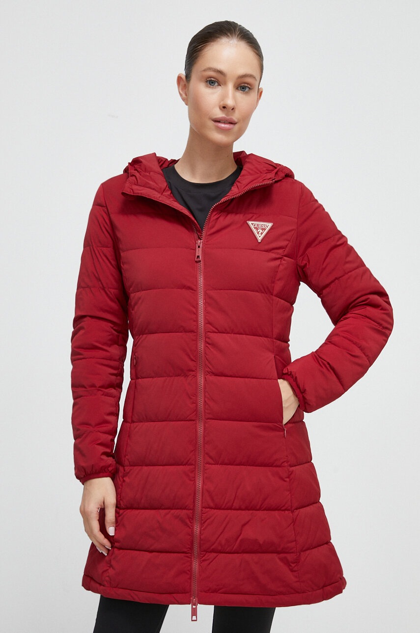 

Куртка Guess женская цвет бордовый зимняя