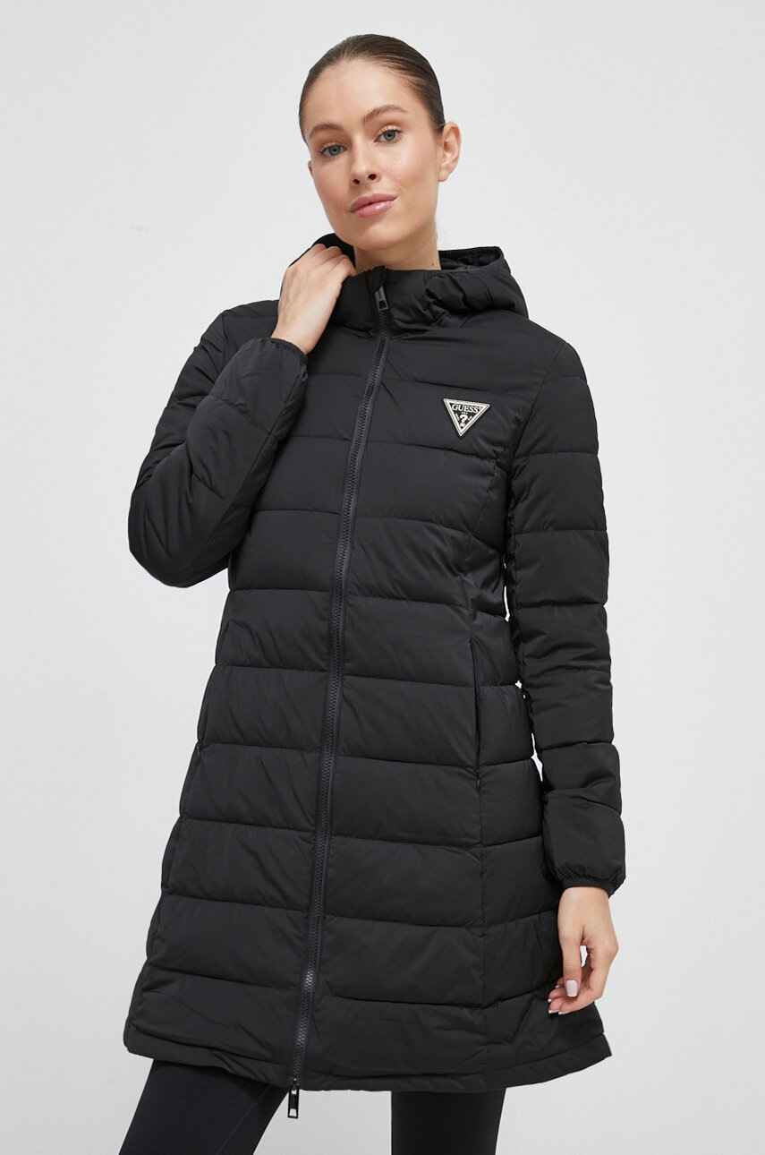

Куртка Guess жіноча колір чорний зимова