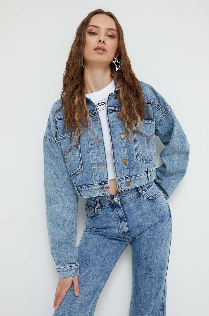 

Джинсова куртка Moschino Jeans жіноча перехідна oversize