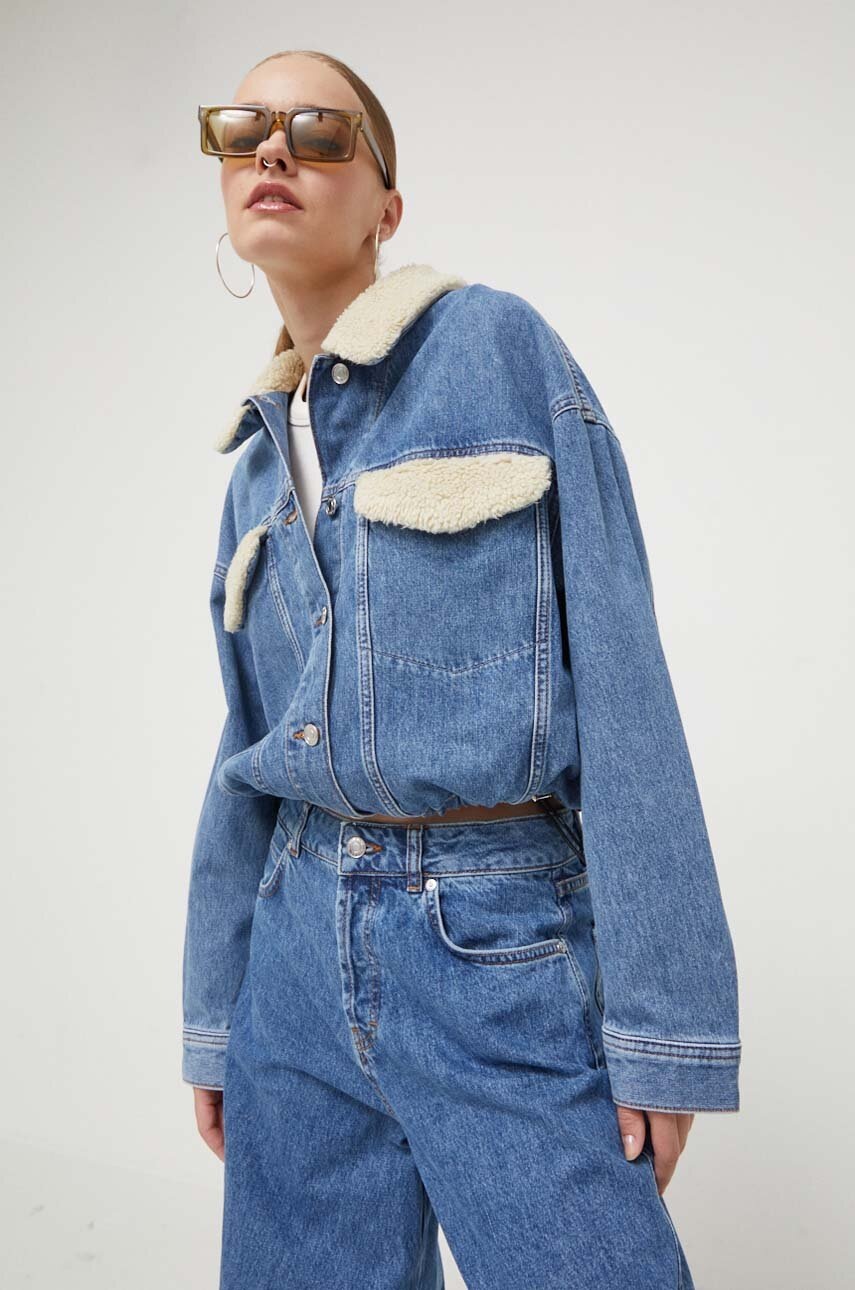

Джинсова куртка HUGO жіноча перехідна oversize