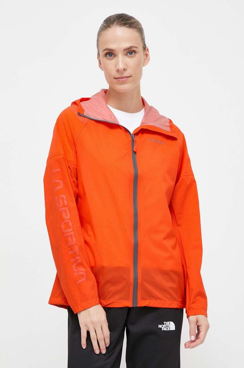 Levně Nepromokavá bunda LA Sportiva Pocketshell dámská, oranžová barva