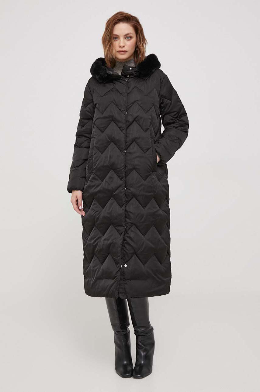 Péřová bunda Geox CHLOO dámská, černá barva, zimní - černá - Hlavní materiál: 100 % Polyester P