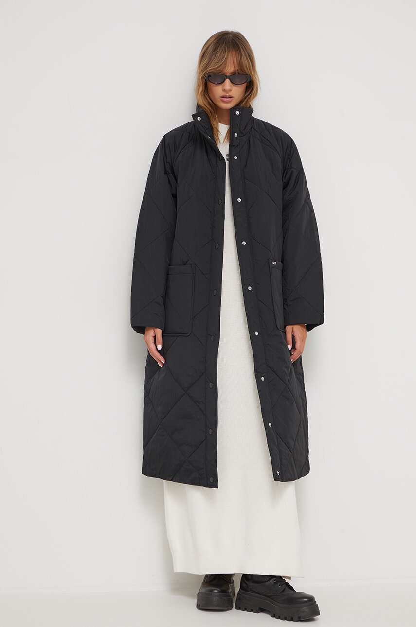 

Куртка Tommy Jeans жіноча колір чорний зимова oversize