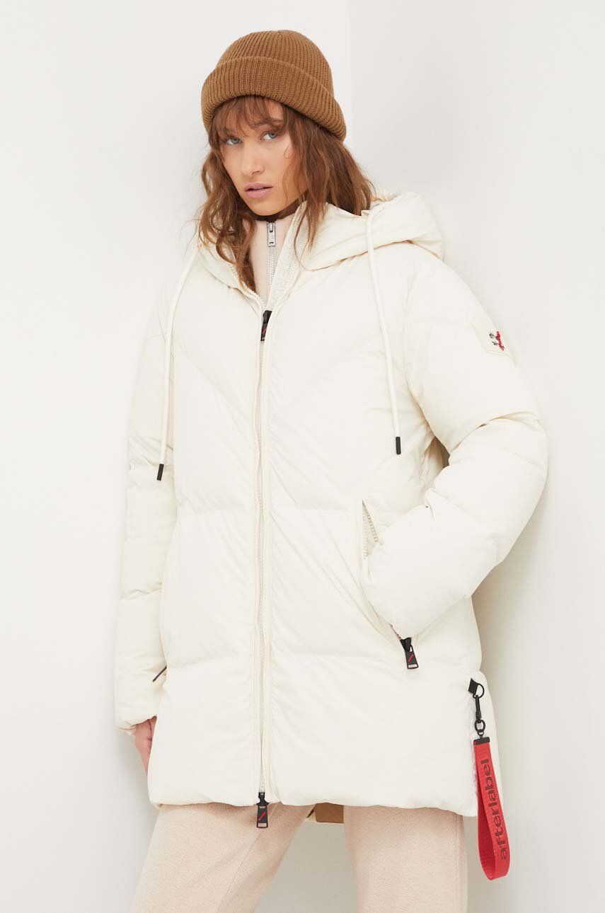 E-shop Péřová bunda After Label dámská, béžová barva, zimní