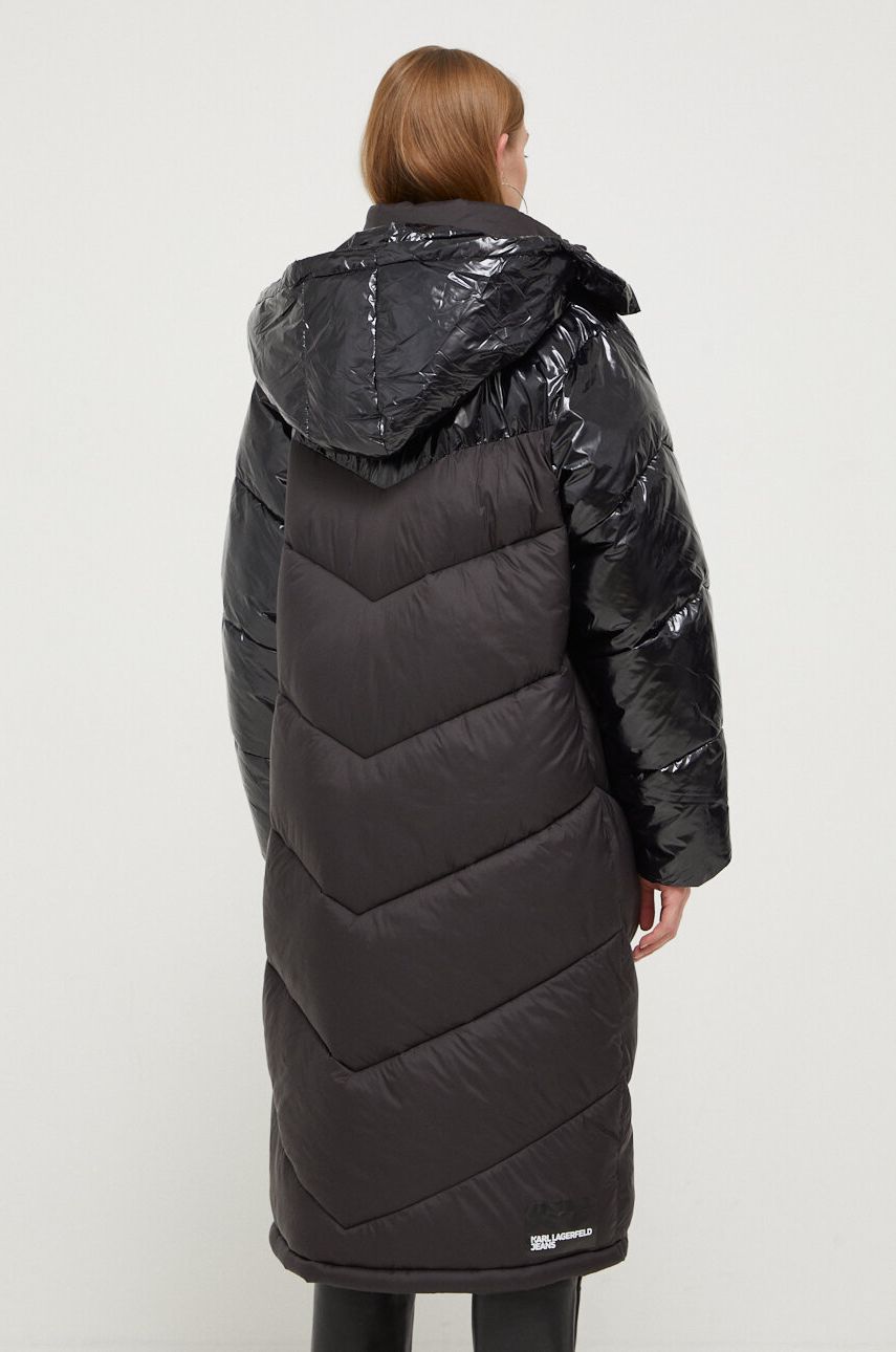 Karl Lagerfeld Jeans Geaca Femei, Culoarea Negru, De Iarna