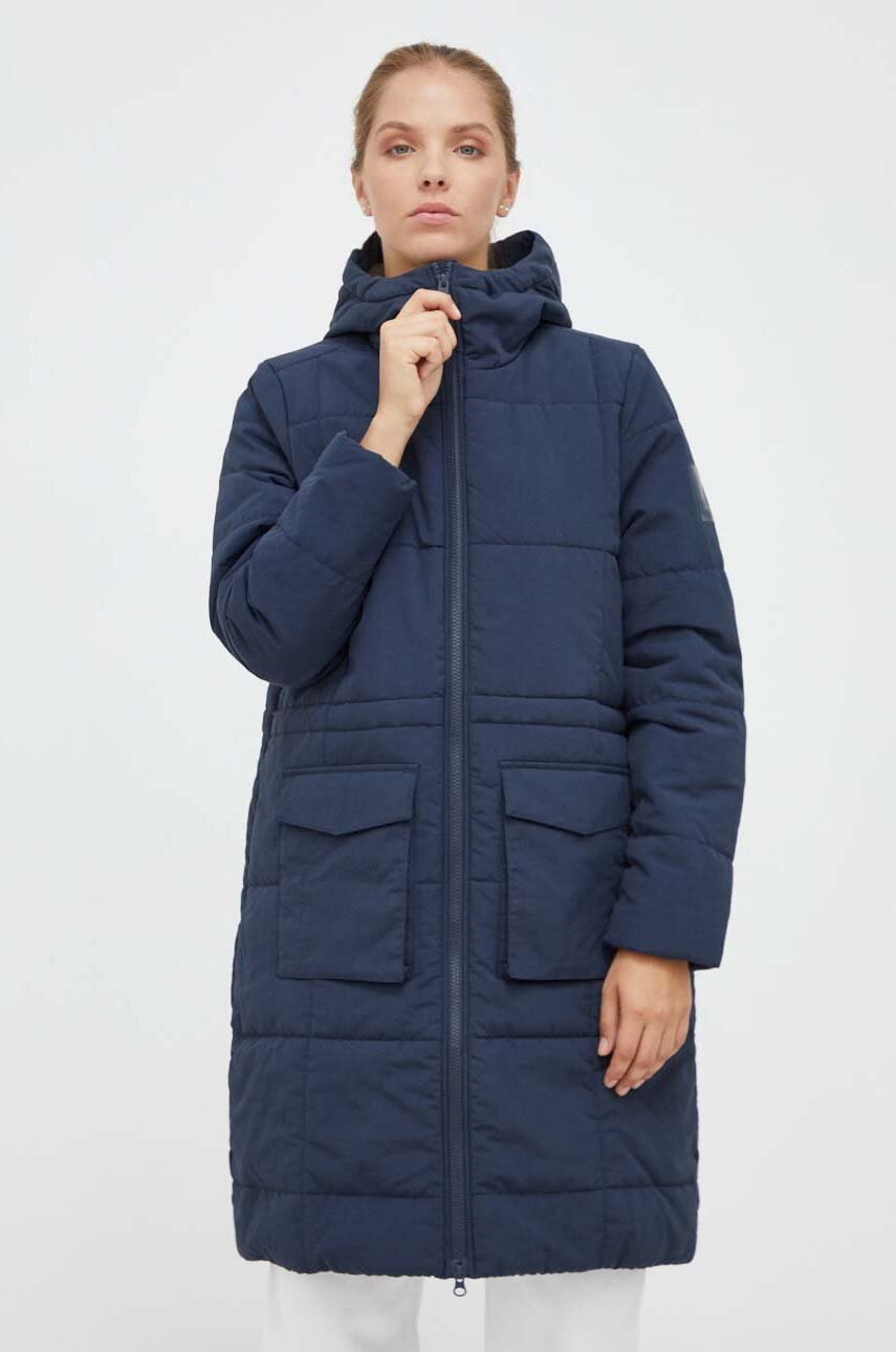 Jack Wolfskin geaca femei, culoarea albastru marin, de iarna