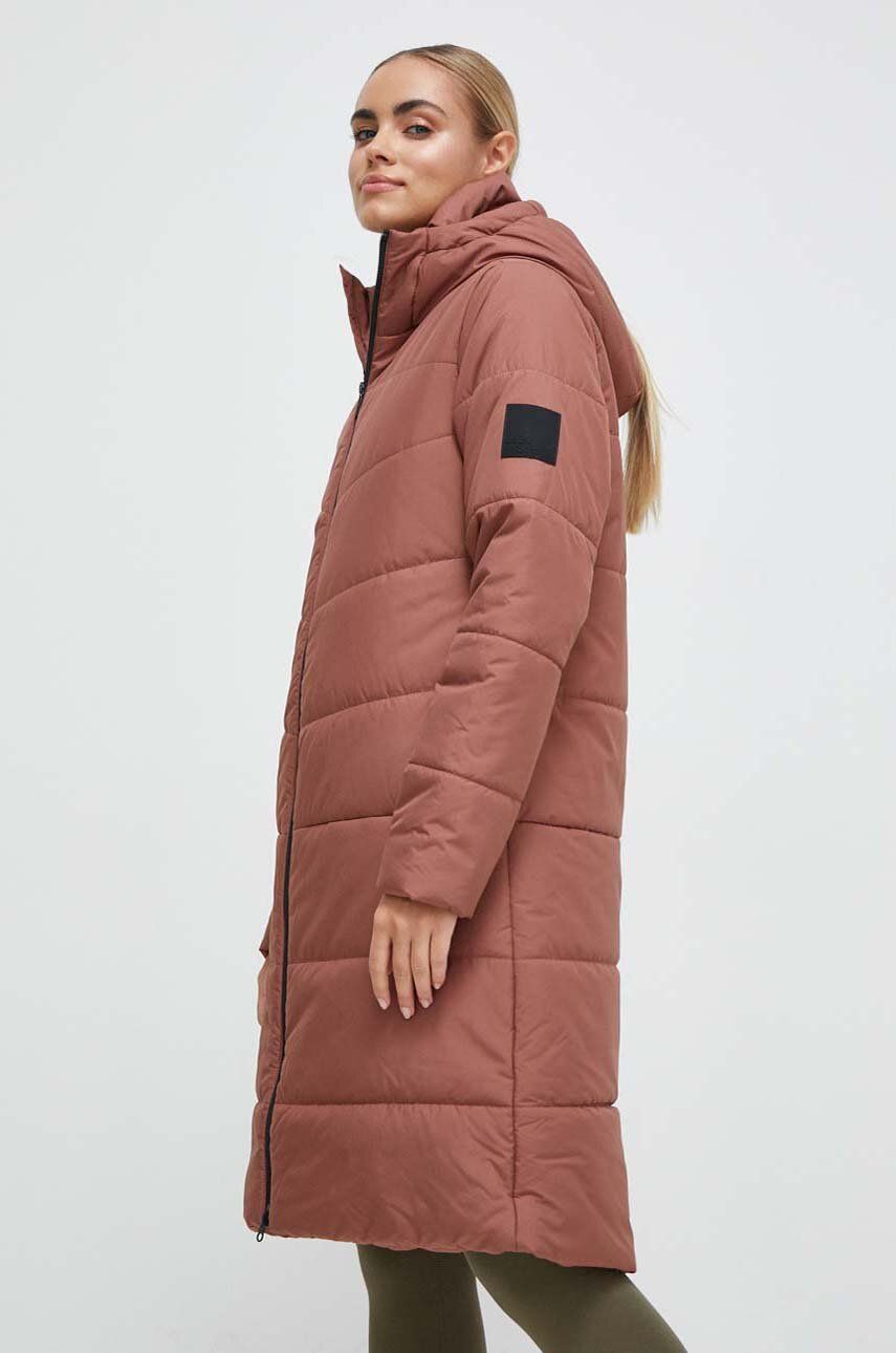 Jack Wolfskin geaca femei, culoarea maro, de iarna