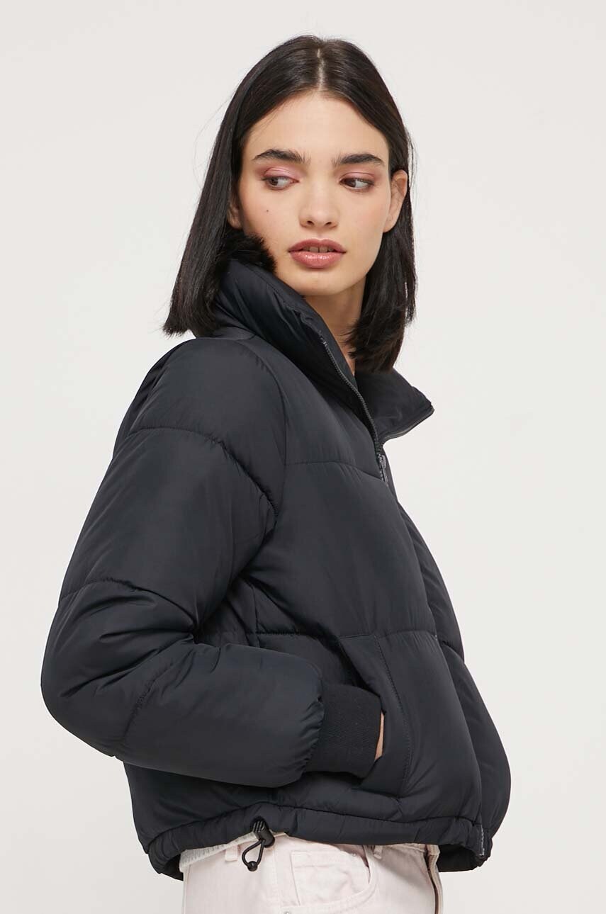 Hollister Co. geaca femei, culoarea negru, de iarna