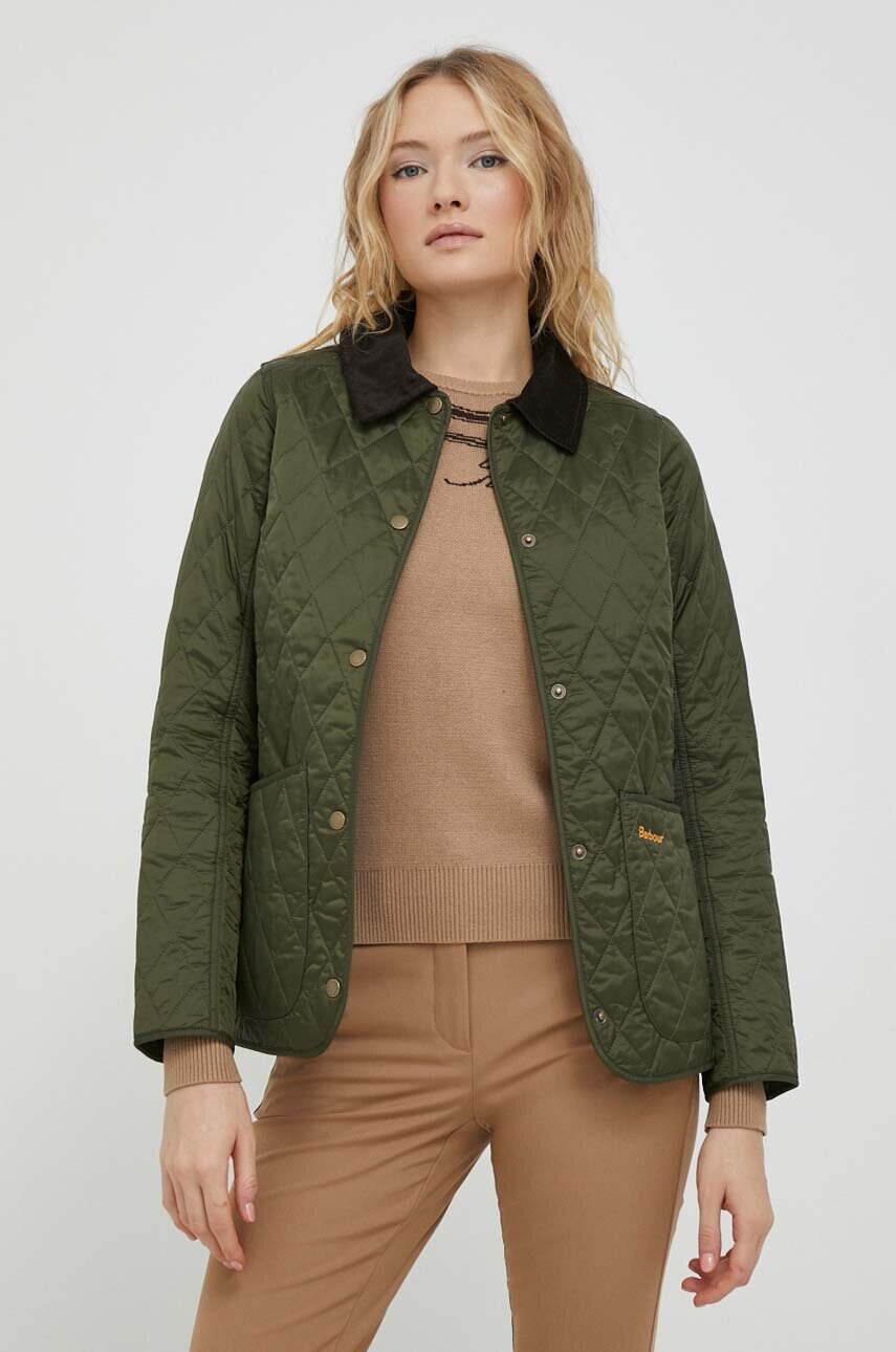 

Куртка Barbour жіноча колір зелений перехідна