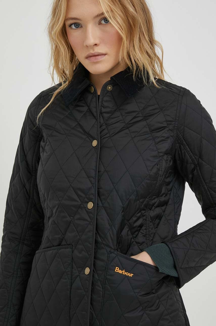 Barbour geaca femei, culoarea negru, de tranzitie