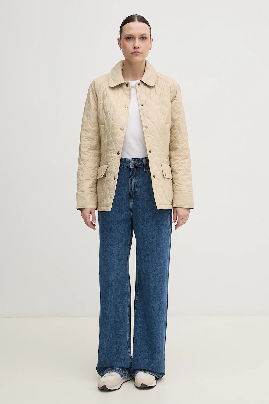 Куртка Barbour женская цвет бежевый переходная Куртка Barbour женская цвет бежевый переходная
