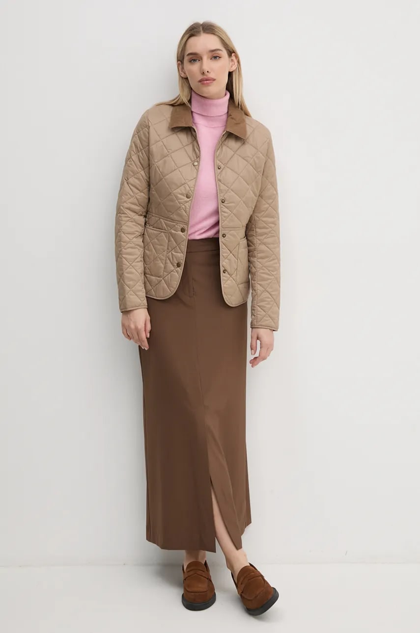 Куртка Barbour женская цвет бежевый переходная Куртка Barbour женская цвет бежевый переходная