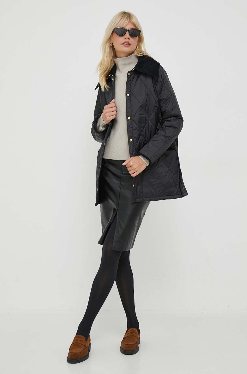 Barbour kurtka damska kolor czarny przejściowa