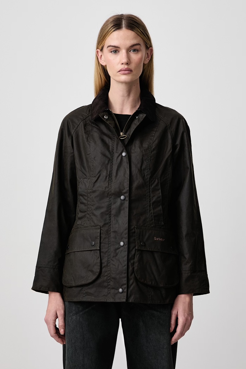 Barbour  kurtka bawełniana Classic Beadnell Wax Jacket kolor brązowy przejściowa LWX0668