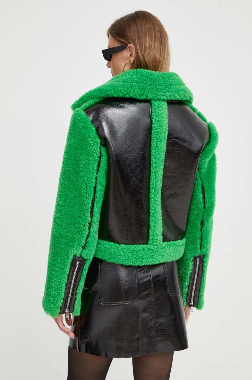Karl Lagerfeld Geaca Femei, Culoarea Verde, De Tranzitie