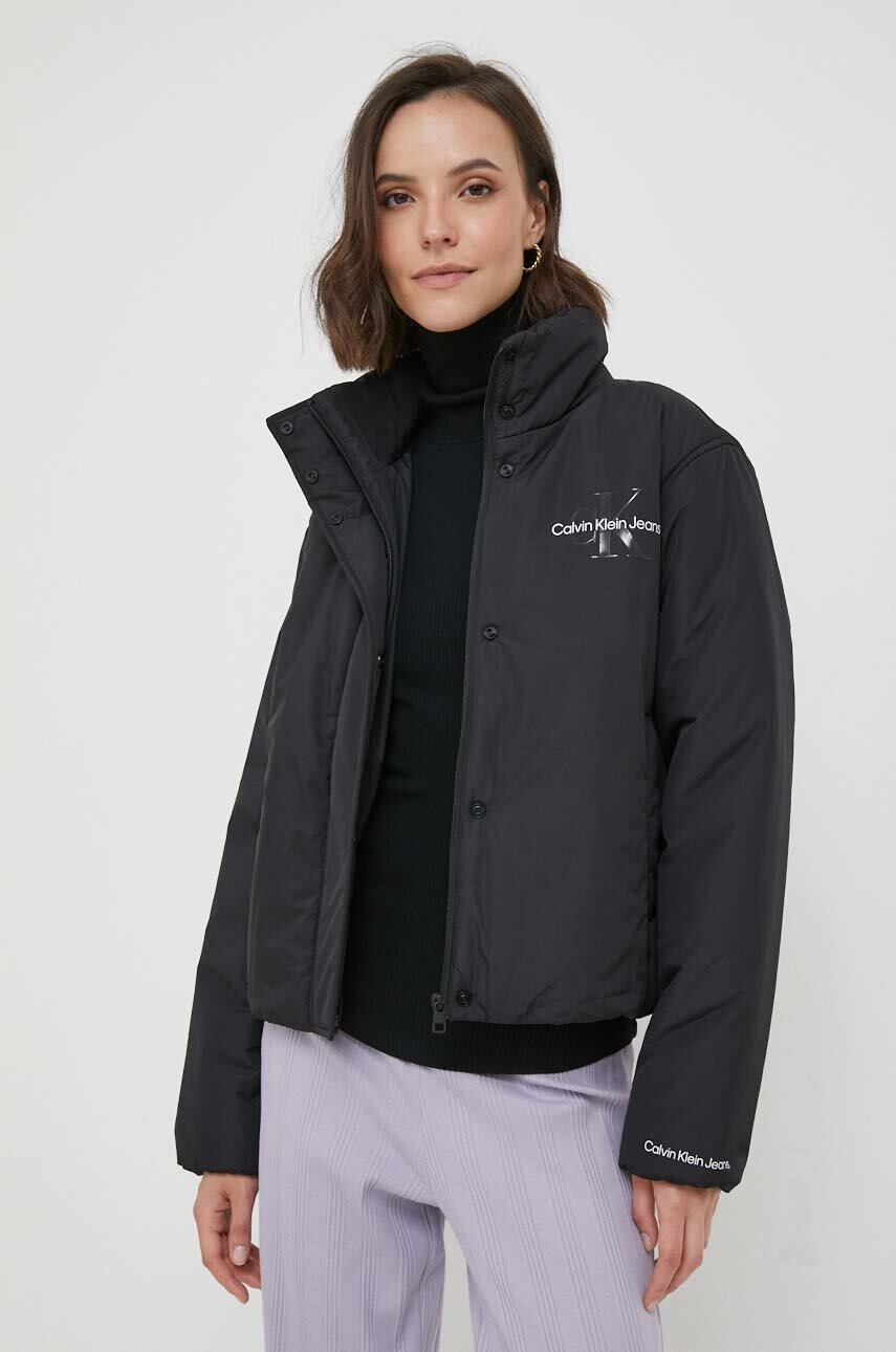 

Яке Calvin Klein Jeans в черно зимен модел, Черен
