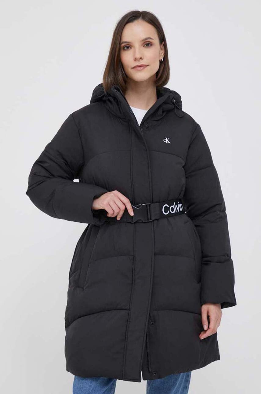 

Яке Calvin Klein Jeans в черно зимен модел, Черен