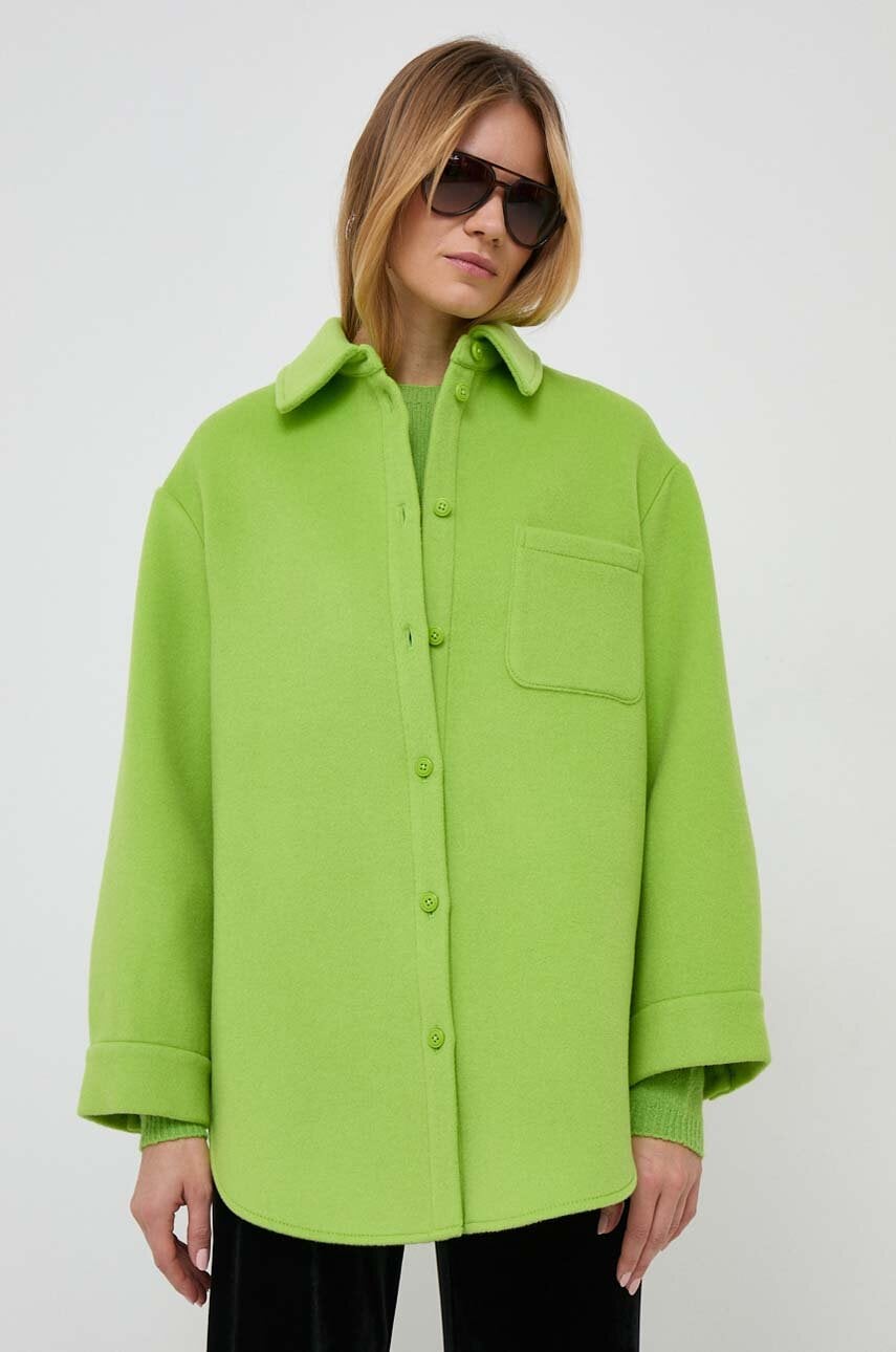 Max&co. Geaca Cu Aspect De Camasa X Anna Dello Russo Culoarea Verde, De Tranzitie, Oversize