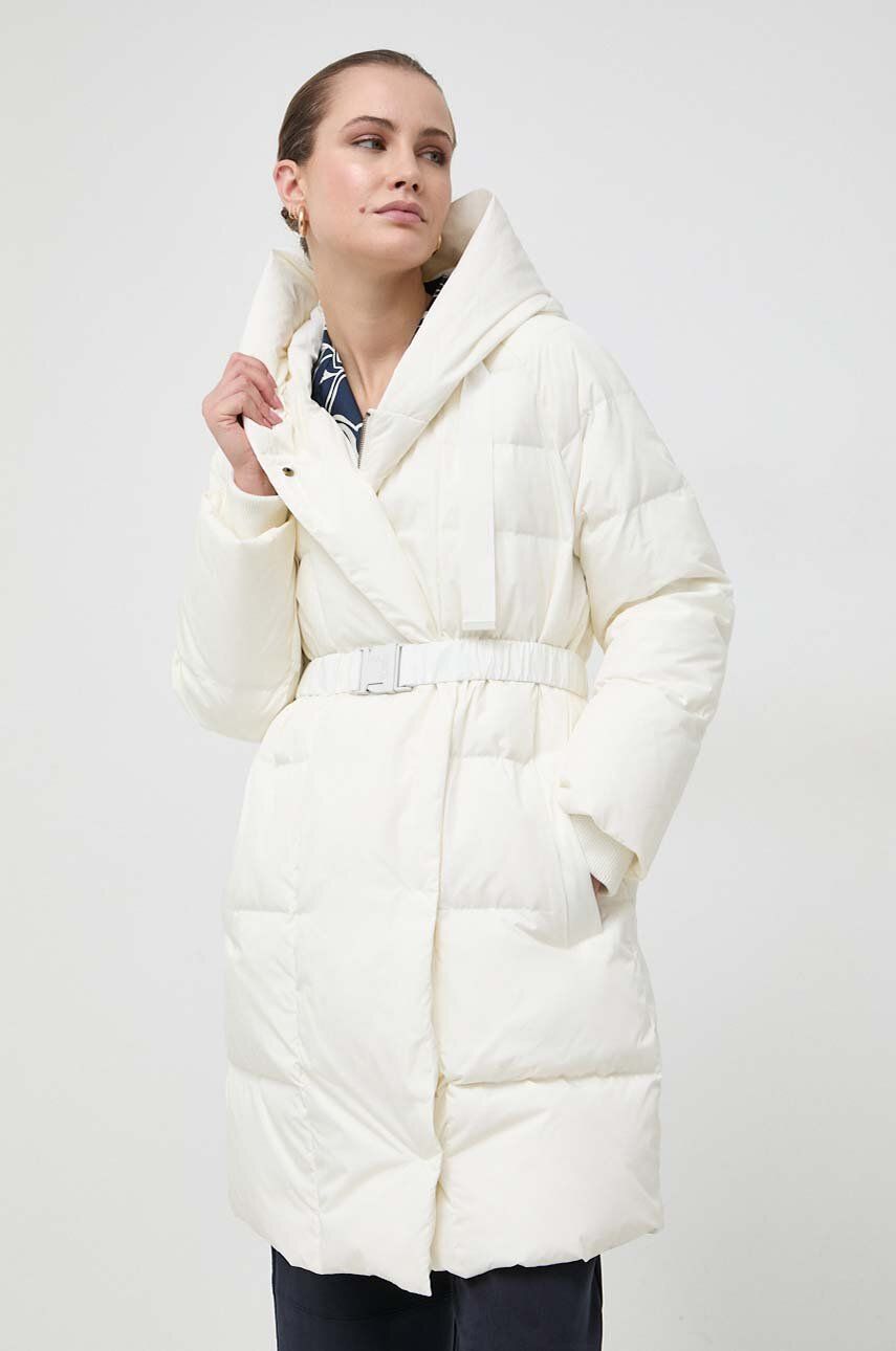 Levně Péřová bunda MAX&Co. dámská, béžová barva, zimní