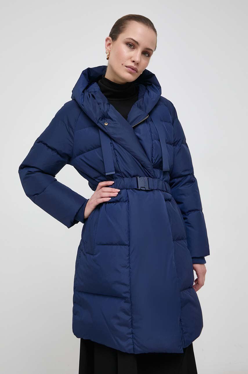 Péřová bunda MAX&Co. dámská, tmavomodrá barva, zimní - námořnická modř - Hlavní materiál: 100 % Poly