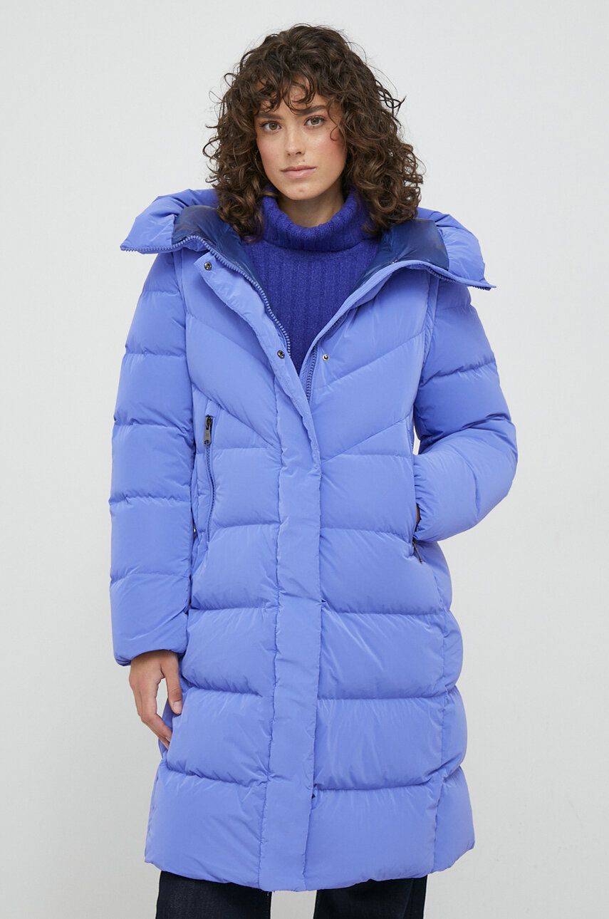 Péřová bunda Hetrego dámská, fialová barva, zimní - fialová - Hlavní materiál: 100 % Polyamid P
