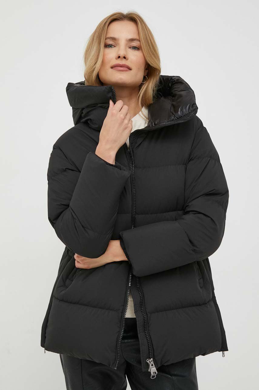 Levně Péřová bunda Hetrego Sloan dámská, černá barva, zimní