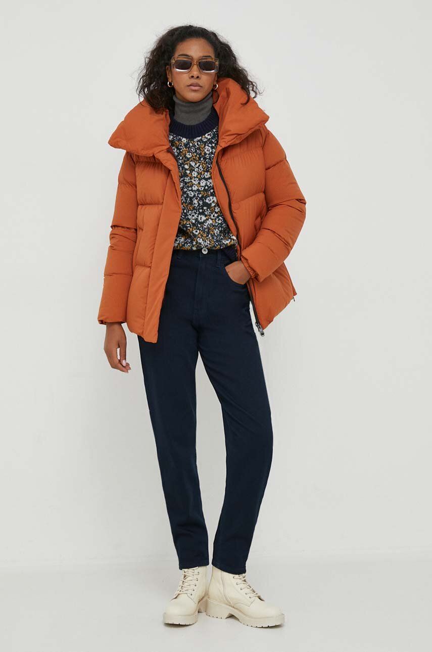 E-shop Péřová bunda Hetrego dámská, oranžová barva, zimní