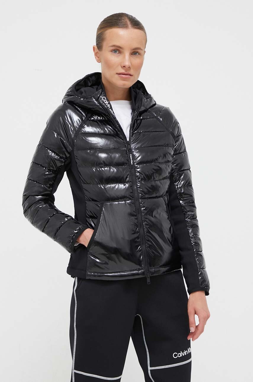 

Яке Calvin Klein Performance в черно преходен модел, Черен