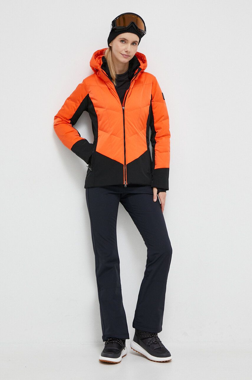 Péřová lyžařská bunda Descente Abel oranžová barva - oranžová - Hlavní materiál: 94 % Nylon