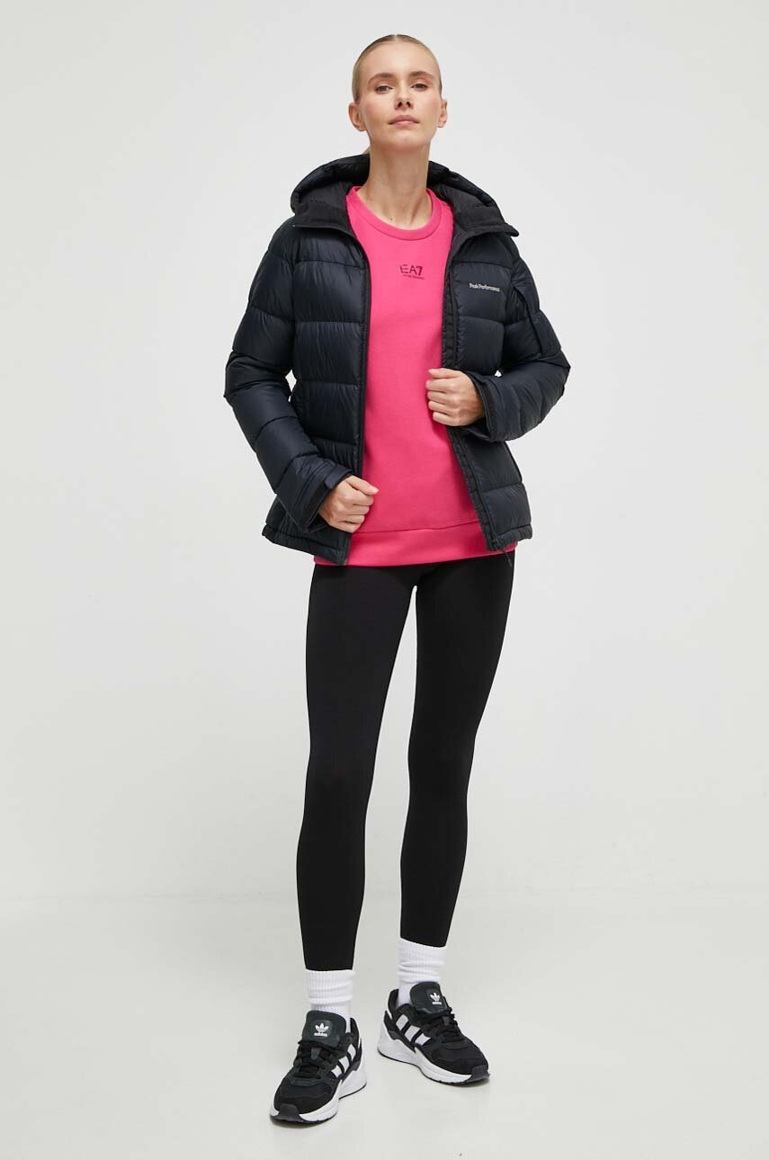 Πουπουλένιο αθλητικό μπουφάν Peak Performance Frost χρώμα: μαύρο φωτογραφία