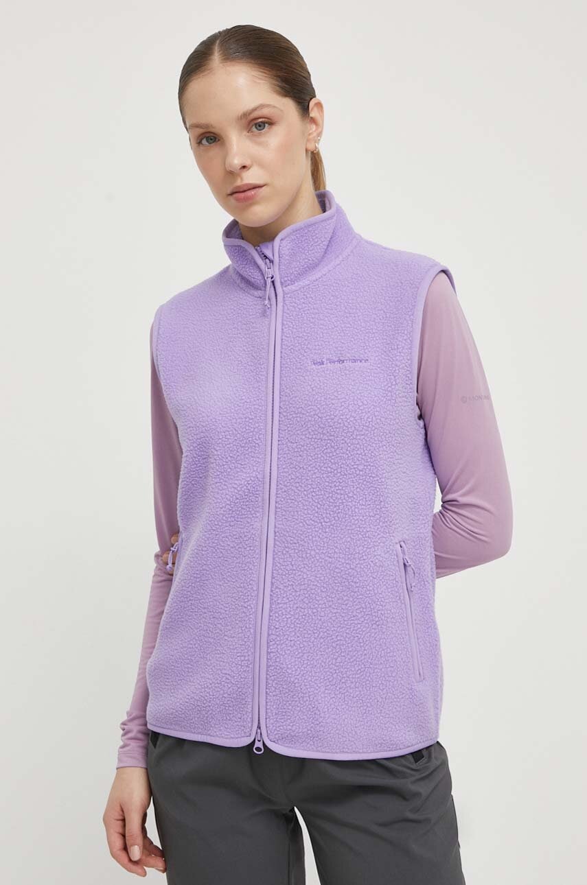 Peak Performance vesta Pile femei, culoarea violet Peak Performance vesta Pile femei, culoarea violet