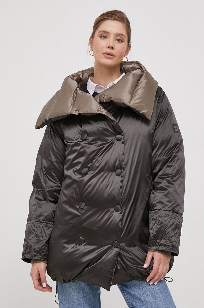E-shop Oboustranná péřová bunda Tiffi dámská, béžová barva, zimní