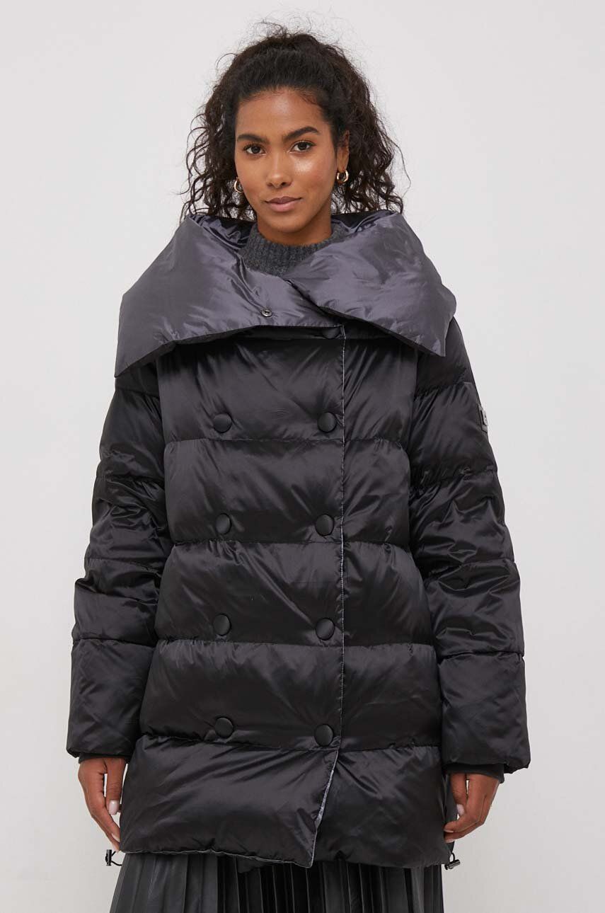 Levně Oboustranná péřová bunda Tiffi dámská, černá barva, zimní