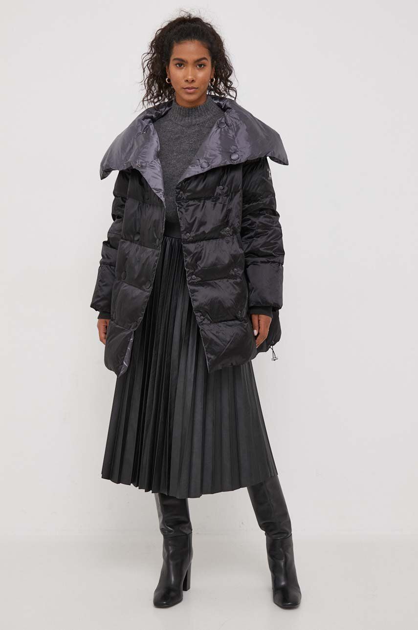 Tiffi kurtka puchowa dwustronna damska kolor czarny zimowa