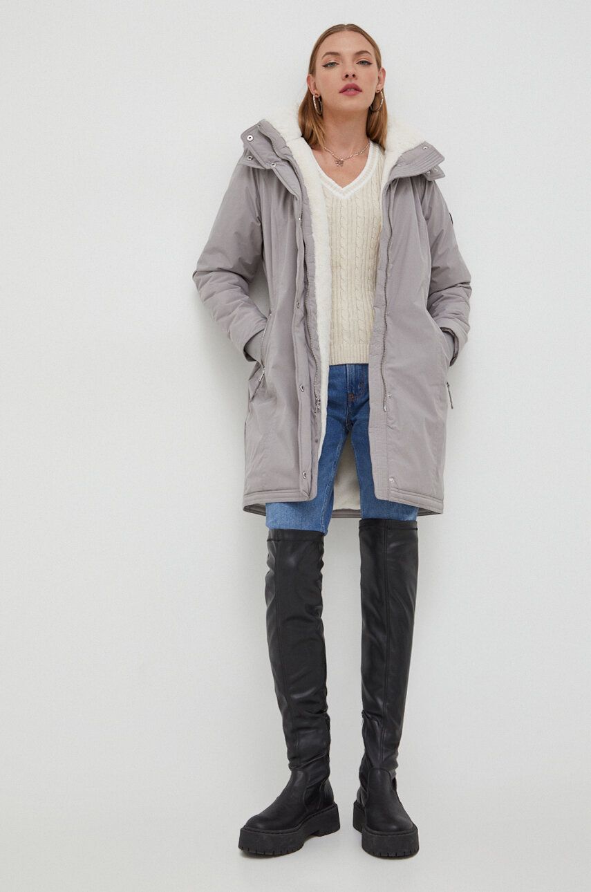Hollister co. rövid kabát női, szürke, téli