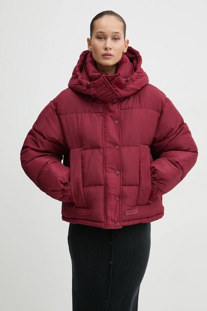 Sixth June geaca femei, culoarea bordo, de iarna, oversize Sixth June geaca femei, culoarea bordo, de iarna, oversize