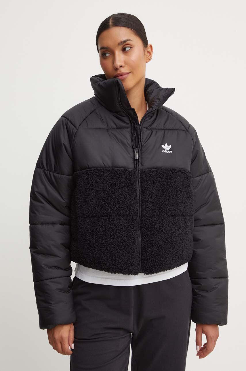 adidas Originals geacă Polar Jacket femei, culoarea negru, de iarnă, IS5257