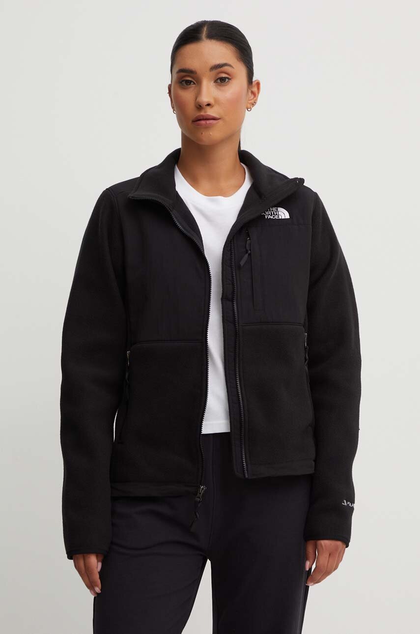 The North Face bluza Denali femei, culoarea negru, neted, NF0A7UR6JK31