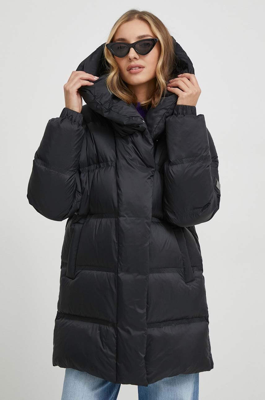 Tiffi geaca de puf femei, culoarea negru, de iarna, oversize