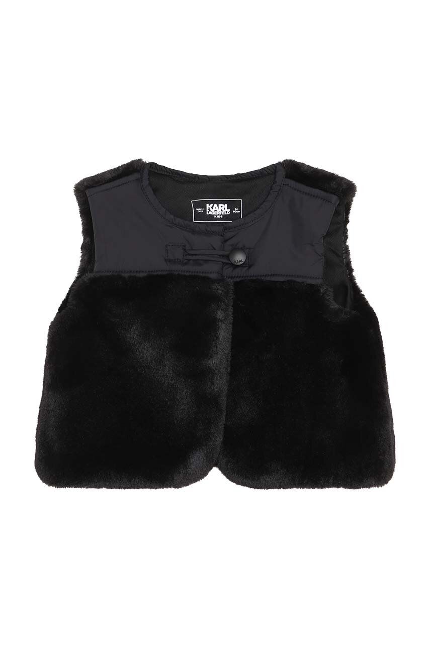 Levně Kojenecká vesta Karl Lagerfeld černá barva