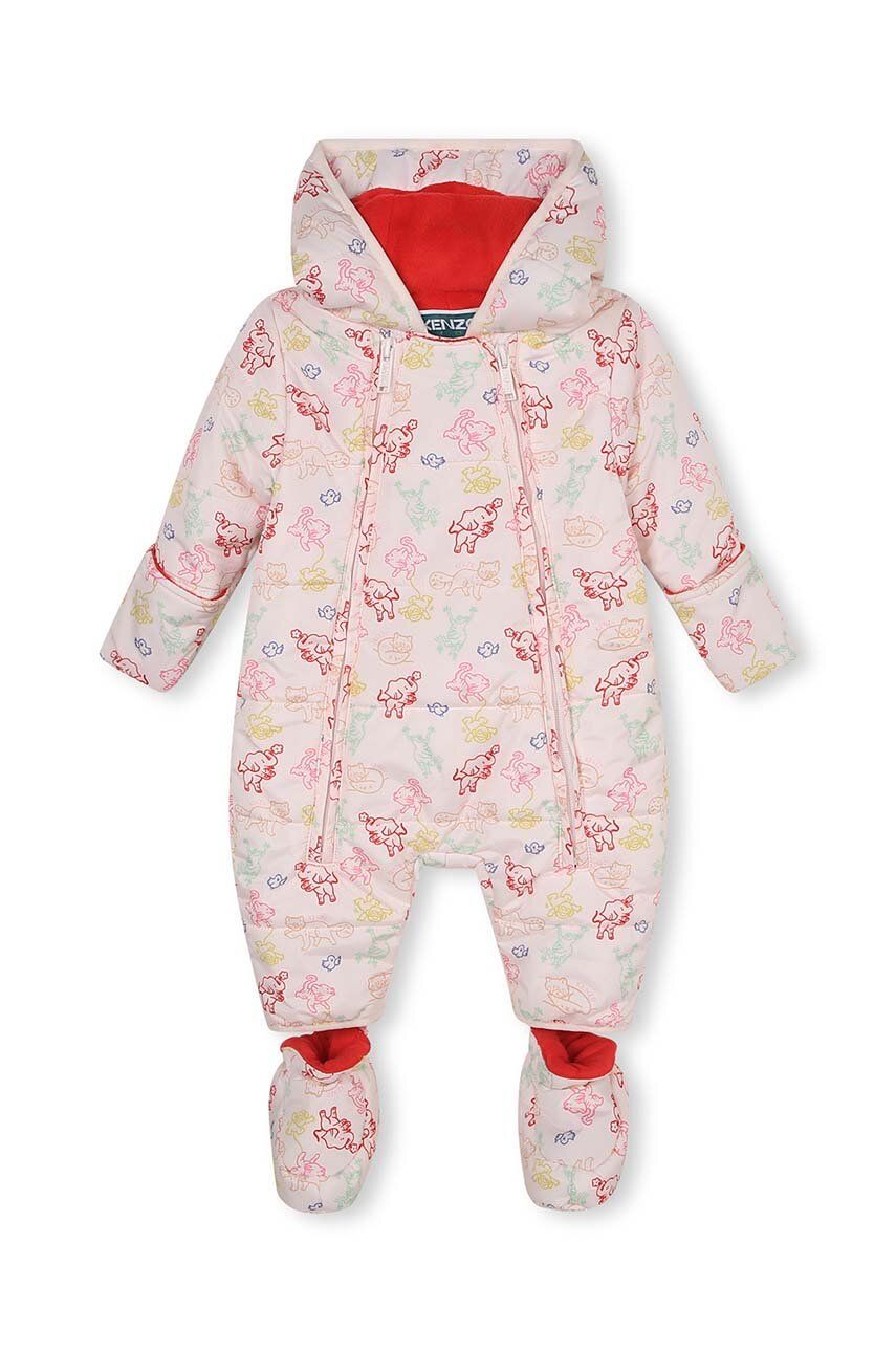 Dětská zimní kombinéza Kenzo Kids růžová barva - růžová - 100 % Polyester