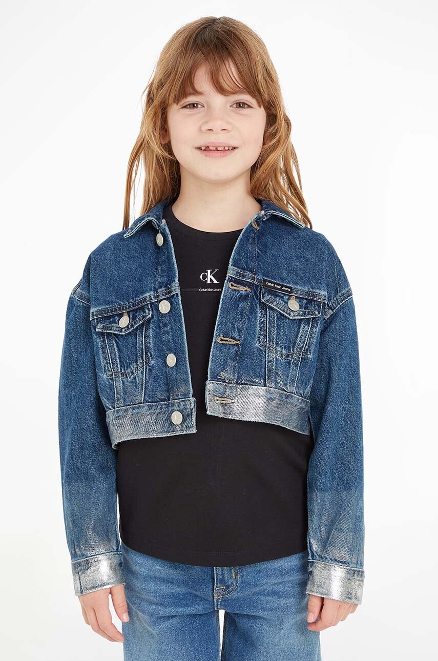 Levně Dětská riflová bunda Calvin Klein Jeans