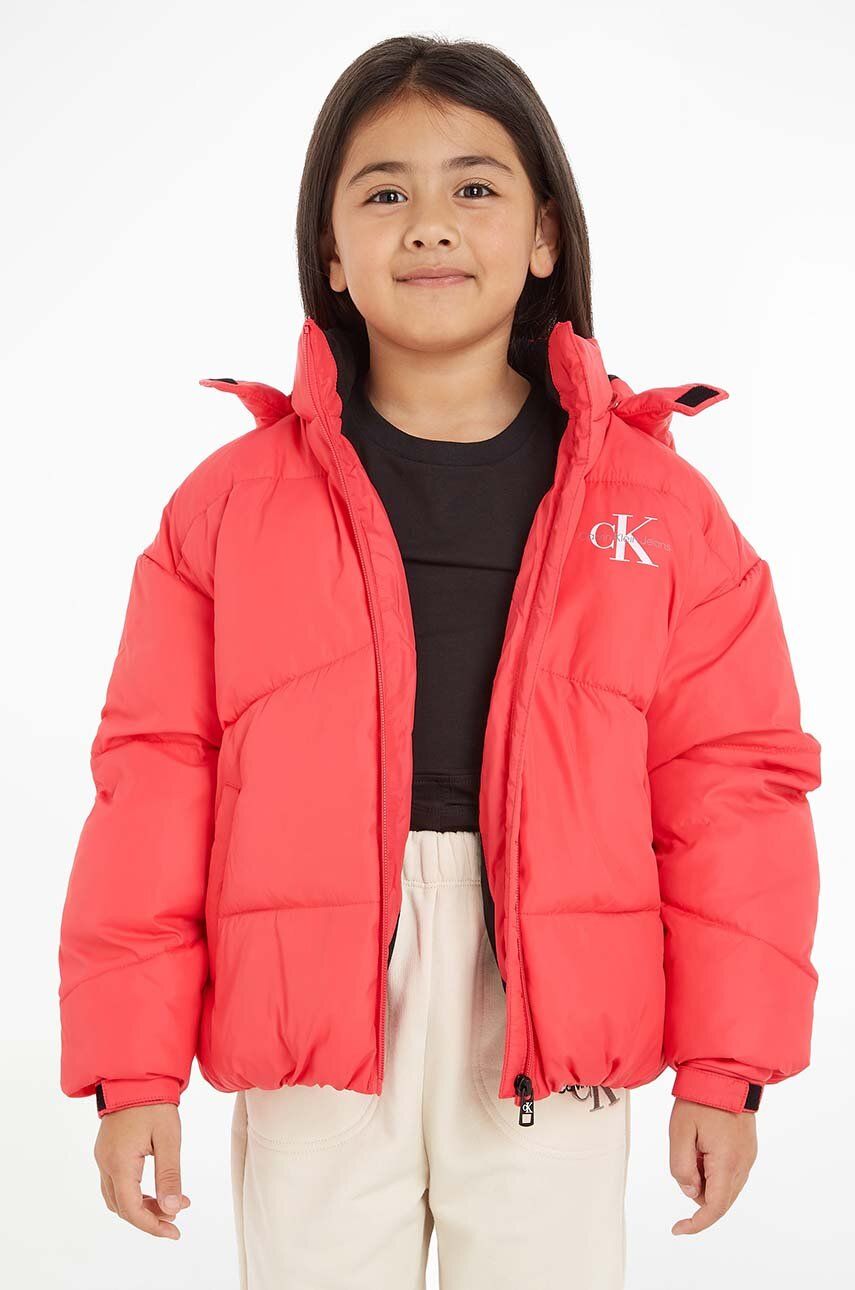 E-shop Dětská bunda Calvin Klein Jeans červená barva