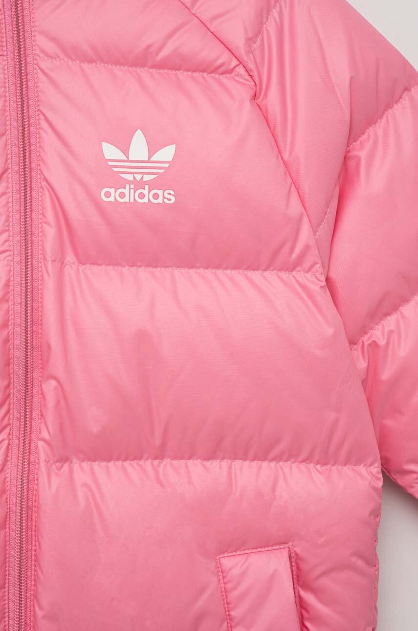 Adidas Originals Geaca De Puf Pentru Copii Culoarea Roz