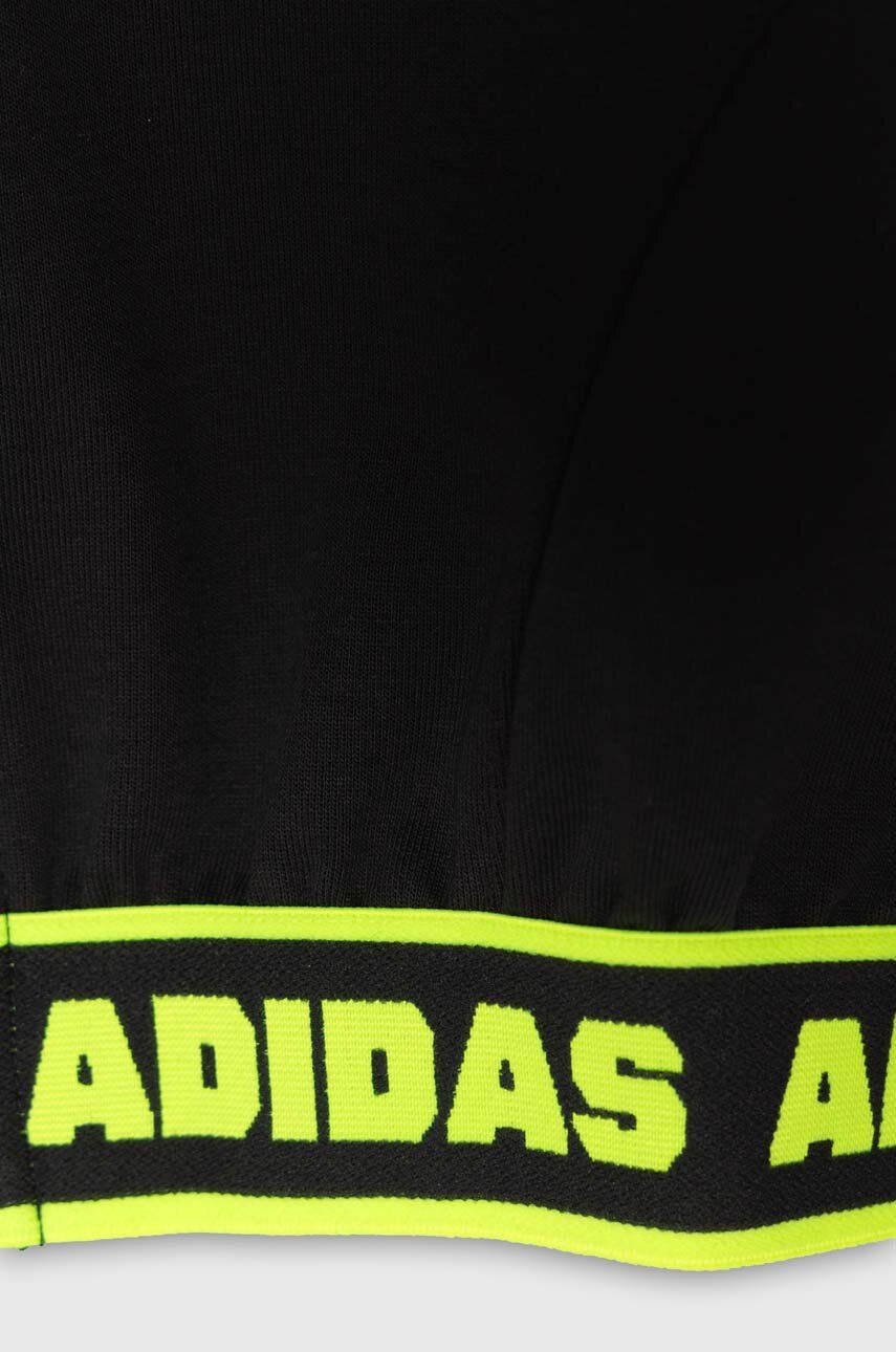 Adidas Bluza Copii JG D CROP BMBER Culoarea Negru, Cu Imprimeu