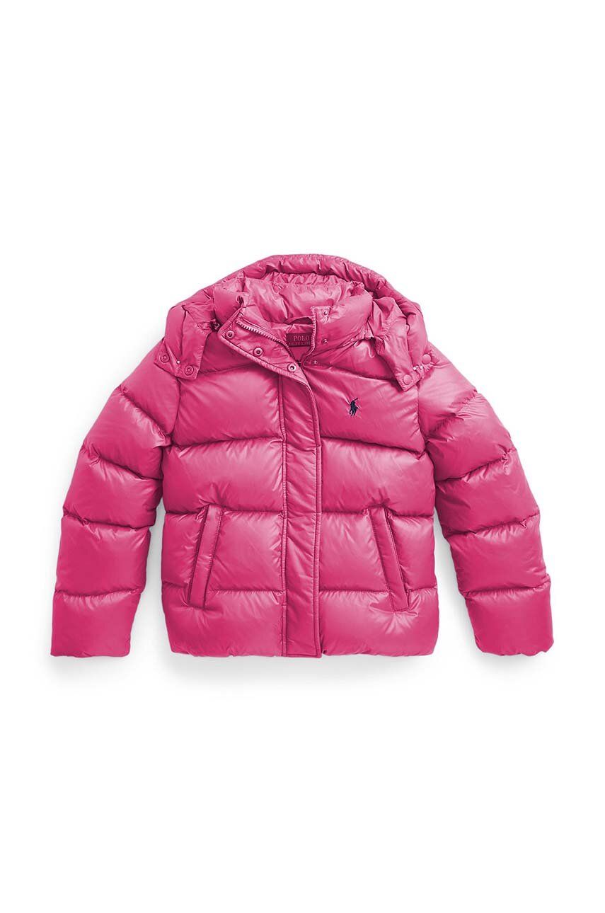 Levně Dětská bunda Polo Ralph Lauren růžová barva